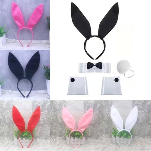 Rabbits Ears Hairband Photo Props Easters Hair Hoop Headband Party Headpiece Dress Up Headbands For Music Festival - color: Black