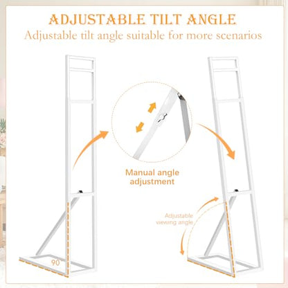 2 Pack White Wedding Backdrop Stand, Adjustable Metal Arch with Foldable Base and Weight Bag, Foam Board Display for Balloon Party and Event Decor (1.15–2m) (2)