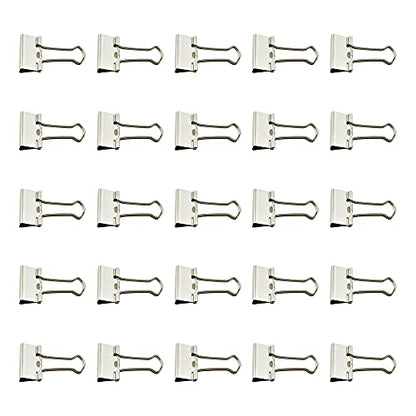 HAHIYO Binder Clips Paper Clamps Spring Steel Sturdy 0.98 inches Width 0.31 Inch Capacity No Sharp Edges Heavy Duty Tight Grip Reusable Silver Metal Bright Finish for Home Office School 25 Pack - size: Silver0.98in-25P