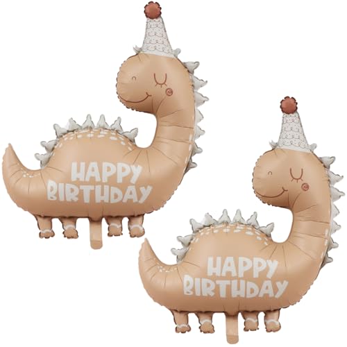 Dinosaur Animal Balloons Nude Dino Birthday Foil Balloons for Dinosaur themed Baby Shower,Girl Boys,Kids Birthday Party Decorations Supplies 2 Pcs 35 Inch - color: Nude Dinosaur