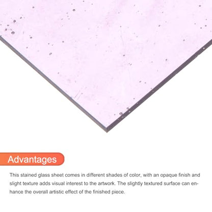 MECCANIXITY Stained Glass Sheet Mosaic Tile 7.9 Inch x 5.9 Inch Purple Stained Glass Sheets for Crafts DIY, Art Project - color: Purple