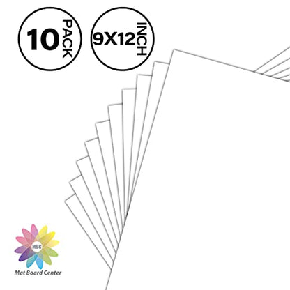 Mat Board Center, 10 Pack 9x12 White Backing Boards, Cardboard for Arts, Prints, Frames, Photos and More - size: 9x12