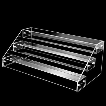 Acrylic Riser, 12 Inch 3 Tier Clear Perfume Organizer, Skincare Organizer, Cupcake Stand, Sturdy Shelves for Display Decoration and Organization
