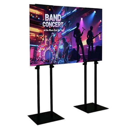 Heavy Duty Adjustable Pedestal Sign Stand, Double Sided Display Stand Adjustable to 80 inches for Poster Board & Foam Board, Column Sign Holder for Business Lobby, Wedding, Event, Black