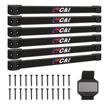 Magnetic Storage Organizer Tool Holder, Magnetic Tool Holder Strip, 6-Pack Magnetic Tool Bar,1-Pack Wrist Magnetic Holder for Garage,Shop and Kitchen | Garage Wall Mount Rack- Mounting Screws Included