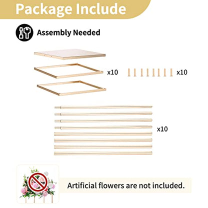Nuptio Gold Vases - 10 Pcs, 23.6 Inch Tall, Geometric, Wedding Centerpieces for Tables - color: Gold, size: 23.6 inch - 10 PCS