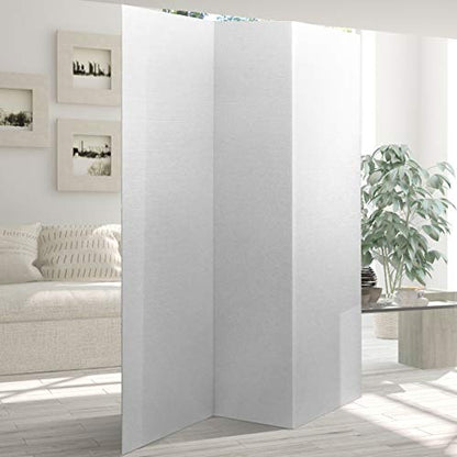 6 ft. Tall White Temporary Cardboard Folding Screen - 3 Panel - size: 6 ft Tall - 3 Panel