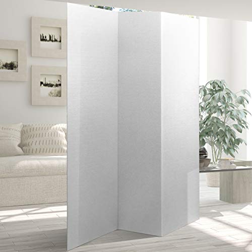 6 ft. Tall White Temporary Cardboard Folding Screen - 4 Panel - size: 6 ft Tall - 4 Panel