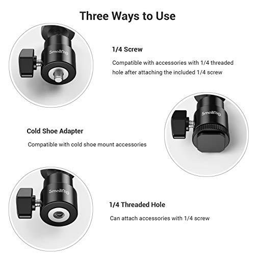 SmallRig 1/4" Camera Hot Shoe Mount, Ballhead Tripod with Additional 1/4" Screw, 2pcs Pack - 2059 - size: 2pcs pack