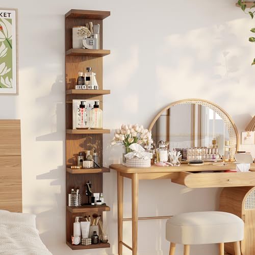 LitaEther Lack Wall Shelf,Display Floating Shelf (Solid Wood, 7 Tier) - color: Solid Wood, size: 7 Tier