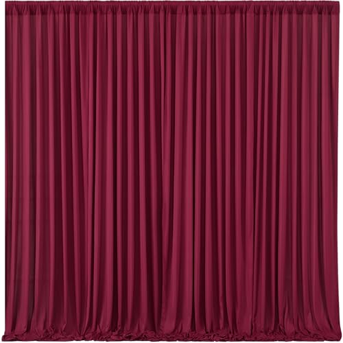 Burgundy Backdrop Curtains 4 Panels - Wrinkle-Free Polyester Photography Drapes for Baby Shower & Birthday Party - 16 X10FT - color: Burgundy, size: W4' x H10'(4 panels)