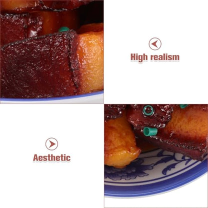 YARNOW Fake Braised Pork Belly 5.11 Inch Realistic Simulated Food Model for Photography Props Restaurant Display and Kitchen Decor