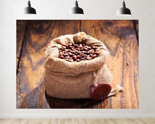 Trykid 9x6ft Burlap Sack Pine Nuts Backdrop Natural Organic Nut Still Life Photography Background Grocery Food Bakery Party Decoration Tapestry Photo Booth Prop Fabric - size: 9x6ft