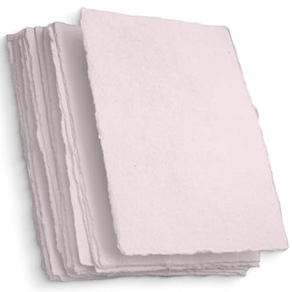 Wanderings Handmade Pink Deckle Edge Blank Paper - 4x6 - Pack of 50 - Watercolour/Mixed Media Paper - Save the Date Invitations Greeting Cards Notes DIY Arts Crafts - Thick 150 GSM - color: Pink, size: A6