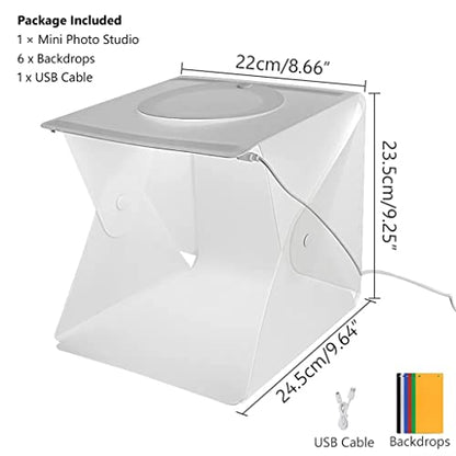 Photo Studio Light Box Mini Portable Photography Lighting Tent Soft Box Shooting Tent 6 Backdrops Led Kit