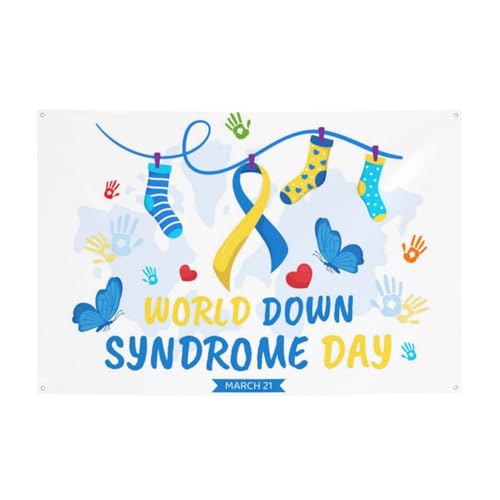 World Down Syndrome Day 321 Awareness Support Backdrops 47 * 71 Inches Holiday Party Photography Background Indoor Outdoor Festival Photo Banner Booth Props Wall Decoration - color: Brass