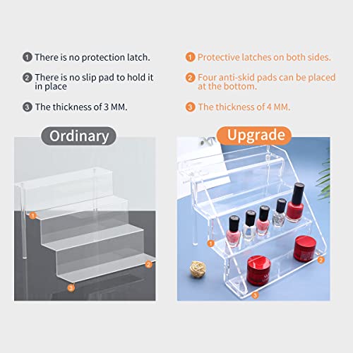 Sezanrpt Acrylic Perfume Display Stands Set of 2, 4 Tiered Cupcake Stand, Acrylic Funko Pop Display Shelves for Perfume Organizer, Shot Glass, Figures Collections, Makeup, 11.8x11x9.4 inch - size: 11.8x11x9.4 inch