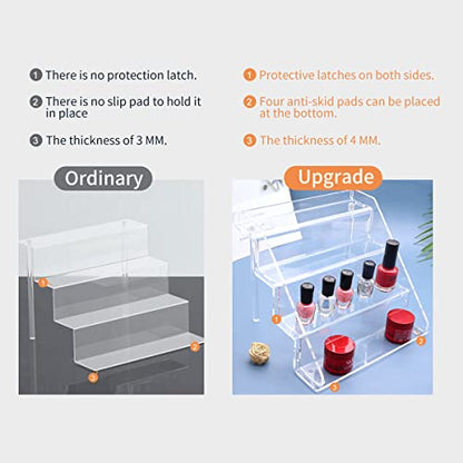Sezanrpt Acrylic Perfume Display Stands Set of 2, 4 Tiered Cupcake Stand, Acrylic Funko Pop Display Shelves for Perfume Organizer, Shot Glass, Figures Collections, Makeup, 11.8x11x9.4 inch - size: 11.8x11x9.4 inch