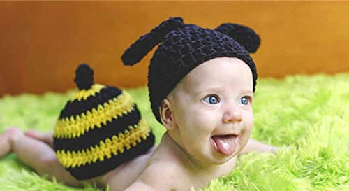 Matissa Newborn Baby Girl/Boy Crochet Knit Costume Photography Prop Hats Outfits - color: Baby Bee