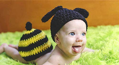 Matissa Newborn Baby Girl/Boy Crochet Knit Costume Photography Prop Hats Outfits - color: Baby Bee