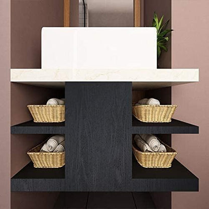 Black Wallpaper - Wood Peel and Stick Wallpaper – Black Wood Self-Adhesive & Removable Wall paper for Countertop Furniture Kitchen Wall, Countertop Contact Paper, Easy to Clean, 17.7 ''×590 '' Vinyl - size: 17.7" x 590"