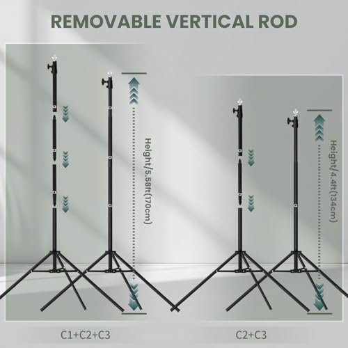 10x7 ft Backdrop Stand, Maxztill Adjustable Photo Studio Background Stand Support Kit, Banner Stand for Parties Wedding Photography Decoration with Carrying Bag