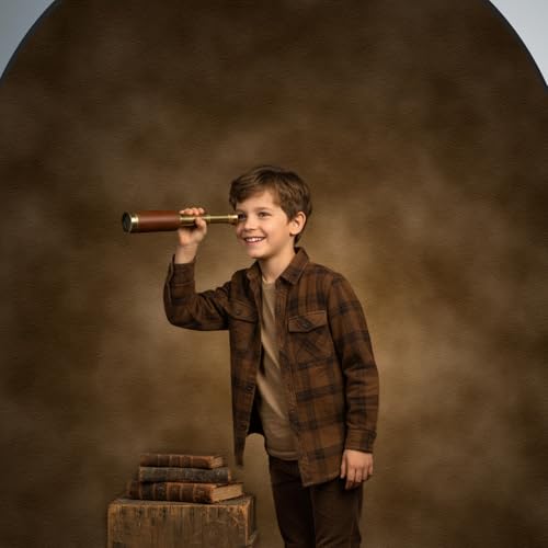Kate Collapsible Backdrop Pop Up Backdrops Brown Blue Portable Background for Headshot, for Portrait Photography, for Video, for Live Stream, 5x6.5ft