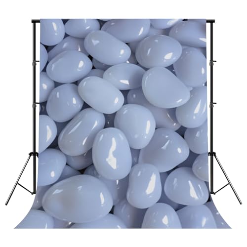 Photography Backdrops White Glossy Pebbles Abstract Smooth Polished Stone Texture 8x10FT Photo Backdrop Photography Background for Portrait Photo Party Decor Video Studio Props Photoshoot - color: Multi4