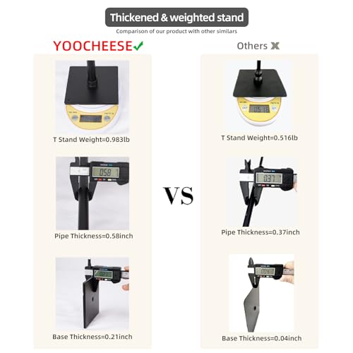 Yoocheese Photo Backdrop Kit, Double-Sided Paper Background with Stand, 22x34 Inch, 14 Colors, for Product Food Photography, Studio Tabletop Props - color: wood