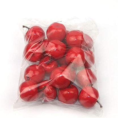 20Pcs Mini Fake Lemon Strawberry Oranges Fruit,Plastic Foam Vegetables Fruit as Home Party Ornament Craft Photography Props Gift 3-6CM(Red) - size: Red