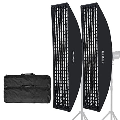 Godox 12"x47" / 30x120cm Softbox Honeycomb Grid Strip Soft Box Bowens Mount for Photo Studio Flash (FW 30x120(2PCS)) - color: FW 30x120(2PCS)