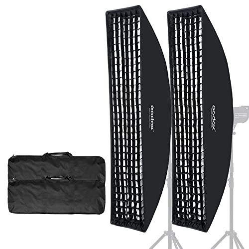Godox 12"x47" / 30x120cm Softbox Honeycomb Grid Strip Soft Box Bowens Mount for Photo Studio Flash (FW 30x120(2PCS)) - color: FW 30x120(2PCS)