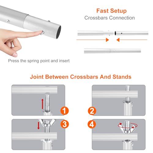 iMounTEK Backdrop Stand for Party, 6.5 * 9.84 ft Photographic Studio Photo Backgrounds Adjustable Photo Backdrop Stand Kits with a Carrying Bag Photo Backdrop Stand for Photography/Wedding(White) - color: White