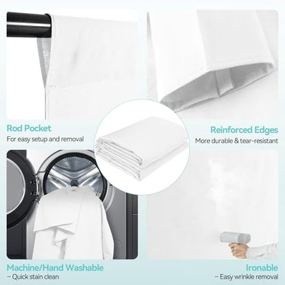 EMART Portable Photography Backdrop Stand Kit 7 x 10 ft with 6 x 9 ft White Backdrop, Adjustable Background Support System for Photo Video Studio, Photoshoot, Party, Live Game, Interviews - size: 7*10ft Stand/6*9ft Backdrop