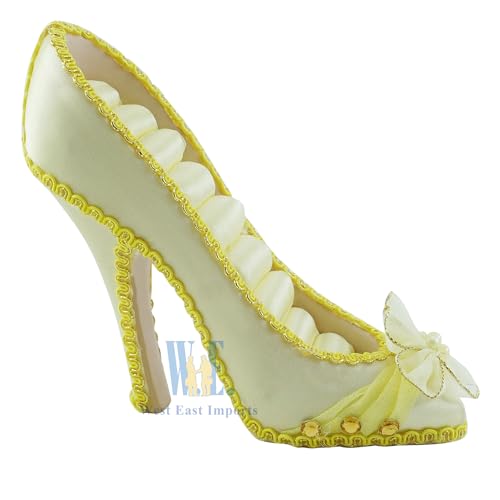 Ring Holder High Heel Shoe Design Fashion Jewelry Organizer Display Birtyday Gift (Yellow) - color: Yellow