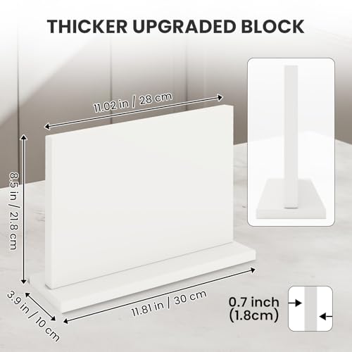 THMINS White Magnetic Knife Holder, Double-Sided Magnetic Knife Block Universal Multi-function Display Rack for Kitchen Counter - size: 11.6x8.5 inch White