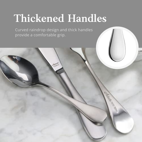 Artaste 18/10 Stainless Steel Flatware 36-Piece Set, Rain 1029130, Matte Finish Handle - color: Matte Silver