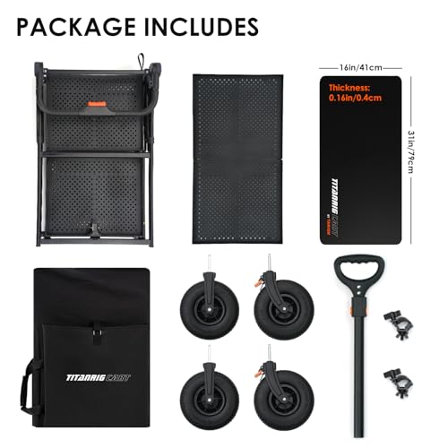 TARION Video Production Camera Cart - Heavy Duty 440lb Load Capacity Cine Dolly - Foldable 3 Tray Mobile Workstation - 9 Inch Swivel Wheels - Titanrig Cart - style: Titanrig Cart - Basic