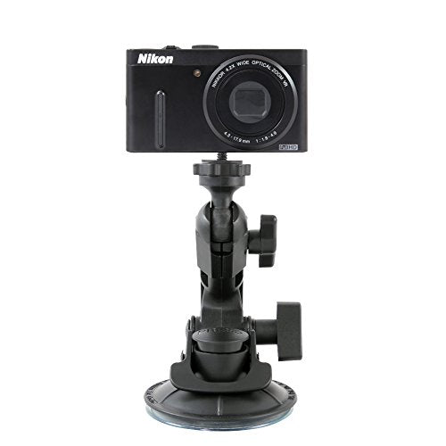 Delkin Devices Fat Gecko Mini Suction Camera Mount - Powerful Suction Cup Camera Mount for Car, Motorcycle, Desk, Window | Secure and Adjustable Action Camera Holder for Video Recording - style: Fat Gecko Single