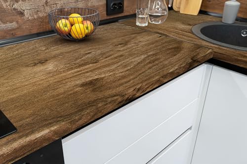 Erfoni Wood Contact Paper Faux Wood Peel and Stick Wallpaper 17.7inch x 394inch Brown Wallpaper Peel and Stick Wood Vinyl Wrap for Countertop Wood Grain Contact Paper Brown Self Adhesive Wall Paper - color: Brown Wood, size: 17.7" x 394"