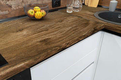 Erfoni Wood Contact Paper Faux Wood Peel and Stick Wallpaper 17.7inch x 394inch Brown Wallpaper Peel and Stick Wood Vinyl Wrap for Countertop Wood Grain Contact Paper Brown Self Adhesive Wall Paper - color: Brown Wood, size: 17.7" x 394"