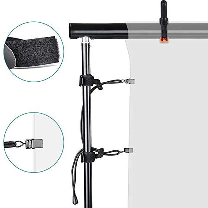 16Clips - 8Heavy Duty Spring Clips & 8Backdrop Clip Holders, Adjustable Elastic Nylon PhotoClips for Photography & Video Studio