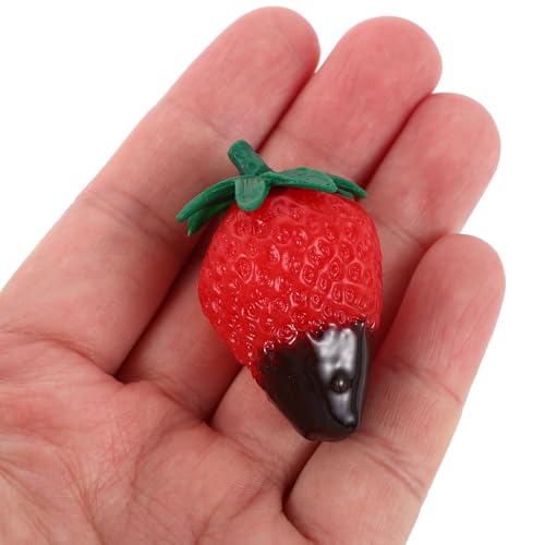 Zerodeko 8pcs Chocolate Dipped Fake Strawberries Artificial Fruit Ornaments with Dark Leaves Realistic Simulated Food Decoration for Photography Props Party Centerpiece