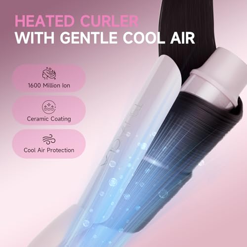 TSUYAGLA 5 in 1 Curling Iron Set with Airflow Cooling for Long-Lasting Curls, Ionic Ceramic Hair Curler with 3/8", 1", 1.5" Barrels, Crimper & Thermal Brush, Dual Voltage, 250–410℉