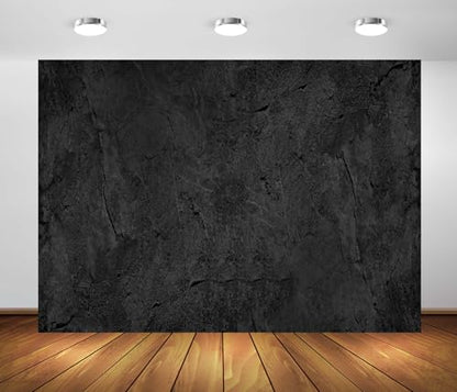 BELECO 6x4ft Fabric Abstract Black Wall Backdrop Dark Concrete Wall Rock Texture Background for Party Decorations Banner Photo Booth Shoot Studio Props - size: 6x4FT