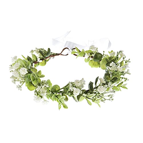 Vividsun Bridal Green Leaf flower Crown Eucalyptus Floral Headband Wedding Festivals Photo Props (E/Eucalyptus) - color: E/Eucalyptus
