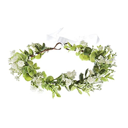 Vividsun Bridal Green Leaf flower Crown Eucalyptus Floral Headband Wedding Festivals Photo Props (E/Eucalyptus) - color: E/Eucalyptus