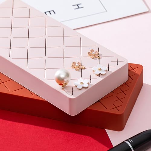 Silicone Lipstick Holder 18+6 Slots, Cosmetic Organizer Stand Square Makeup Display Case for Brush Lip Eye Stick Nail Polish Brushes Eyebrow, Premium Cosmetic Organizer-Pink - color: Pink