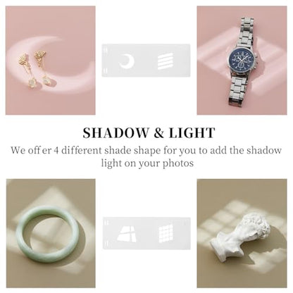 Product Photography Backdrops, 16x11.5 Inch Photo Backdrop Board Kit, 8Pcs 16 Patterns with 2Pcs Photo Shadow Maker for Makeup Product Shooting, Food Jewelry Cosmetics Photography - color: 8pcs patterns+2 pvc shadow