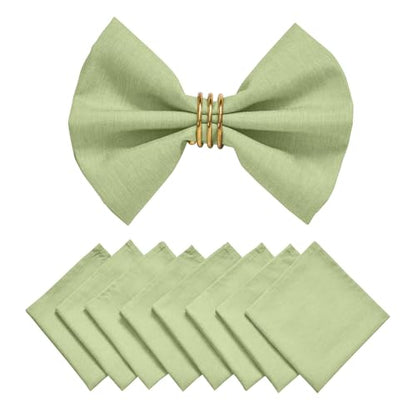 Cloth Napkin Set of 8 Square Washable Reusable Linen Fabric Polyester for Kitchen Dinner Dining Restaurants Wedding Party Banquet Table(Mint Green/17x17 Inch) - color: Mint Green